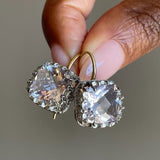 Boucles d'oreilles vintage en platine avec améthyste rose dentelle