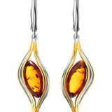Boucles d'oreilles bohèmes en argent avec pierre de feu