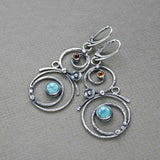 Boucles d'Oreilles en Pierre Bleue