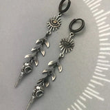 Boucles d'oreilles pendantes masque bohème en argent