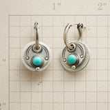 Boucles d'oreilles bohème avec pierres turquoises en argent
