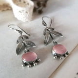 Boucles d'oreilles pendantes Boho Quartz en argent