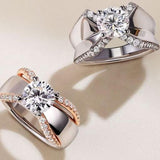 Bague vintage avec nœud en zircone
