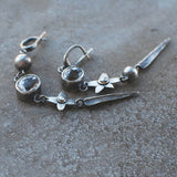Boucles d'oreilles pendantes étoile en strass