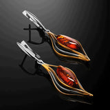 Boucles d'oreilles bohèmes en argent avec pierre de feu
