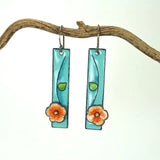Boucles d'oreilles florales en émail