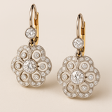 Boucles d'oreilles vintage en cristal Mandala