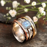Bague de méditation en pierre de lune massive