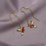 Boucles d'Oreilles Colibri en Émail et Zircons