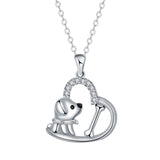 Collier avec pendentif en forme de cœur