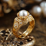 Bague en or et perle