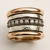 Bague vintage épaisse en or superposé
