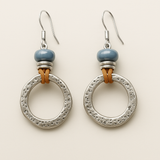 Boucles d'oreilles vintage bohèmes en argent