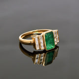 Bague vintage avec émeraude naturelle de Zambie