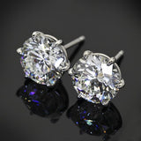 Boucles d'oreilles vintage arrondies en argent blanc