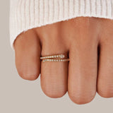 Bague Méduse en or 14K avec serpent en cristal
