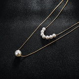 Élégant collier à double rang de perles