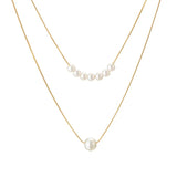 Élégant collier à double rang de perles