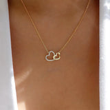 Collier d'amour Temperament Double Peach Heart