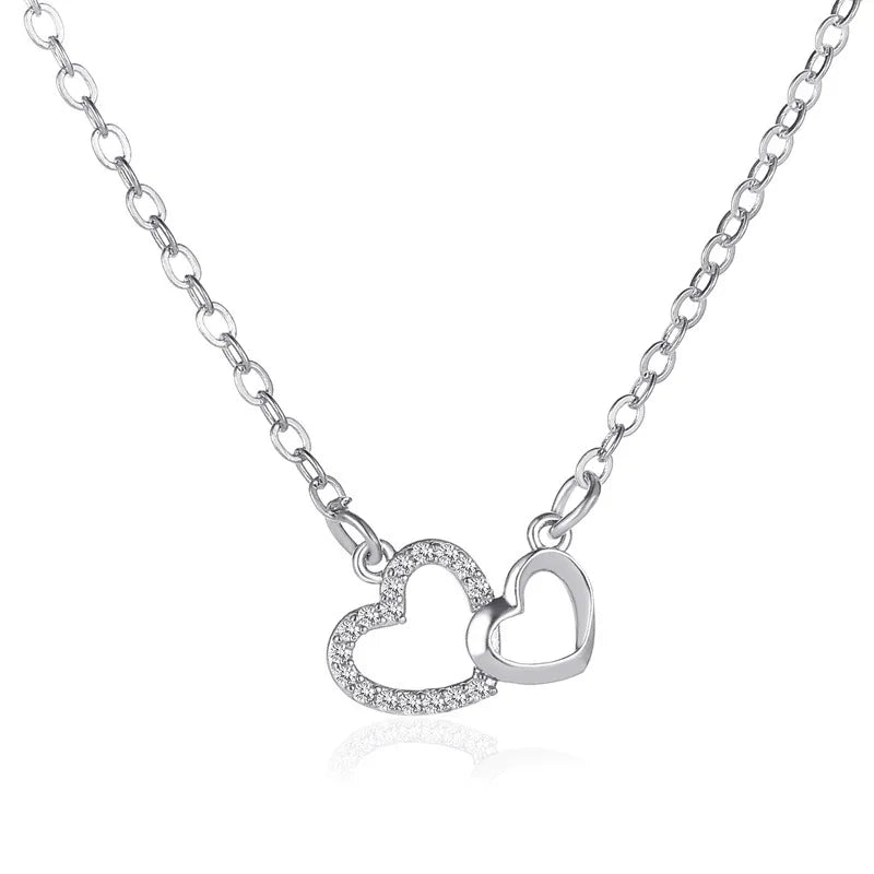 Collier d'amour Temperament Double Peach Heart