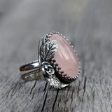 Bague rétro rose cristal