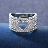 Bague vintage en argent avec cœur creux