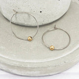 Boucles d'oreilles vintage en argent avec perles dorées