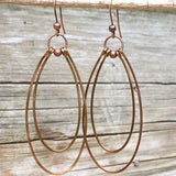 Boucles d'oreilles créoles vintage en bronze