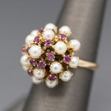 Bague vintage avec perle violette