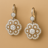 Boucles d'oreilles vintage en cristal Mandala