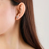 Boucles d'oreilles en argent sterling avec zircone étincelante