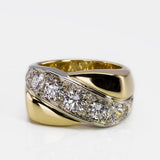 Bague vintage en or ondulée brillante