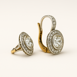Boucles d'oreilles vintage en argent avec zircone