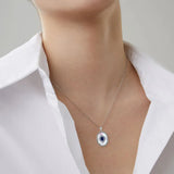 Collier pendentif de luxe avec saphir et diamant