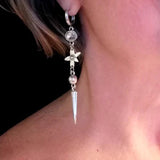 Boucle d'Oreille Pendentif Étoile en Strass