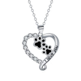 Collier pendentif en forme de cœur avec patte