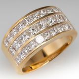 Bague vintage épaisse en or brillant