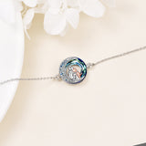 Bracelet ajustable en argent sterling avec breloque chien