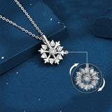 Collier rotatif avec flocon de neige en argent
