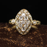Bague vintage en cristal, or et zircone
