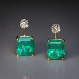 Boucles d'oreilles carrées vintage en verre turquoise