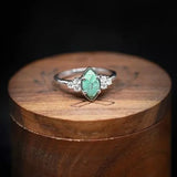 Bague en diamant et turquoise naturelle