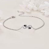 Pendentif symbole infini Bracelet patte d'animal avec zircone