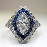 Bague vintage en zircone bleue brillante