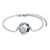 Bracelet ajustable en argent sterling avec breloque chien