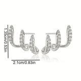 Boucles d'oreilles Élégance™ | Strass, trois griffes