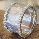 Bague vintage en zircone argentée