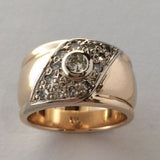 Bague vintage fine et épaisse en or brillant