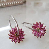 Boucles d'oreilles vintage fleurs roses