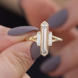 Bague fine vintage en cristal